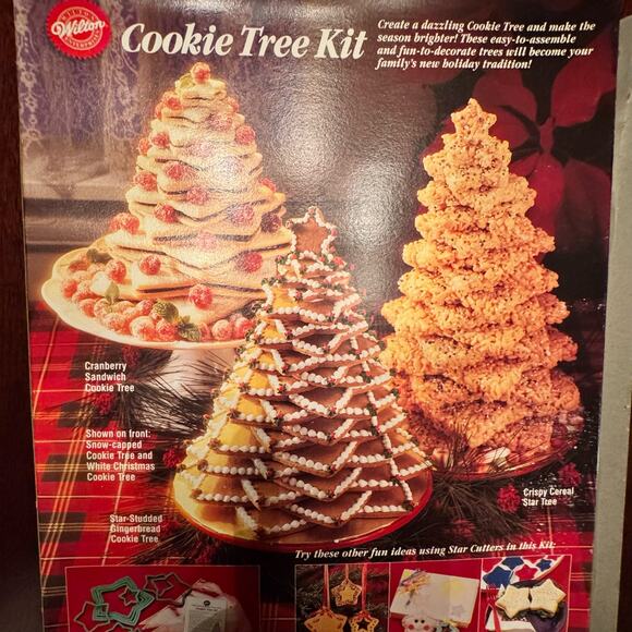 NOS VTG Wilton Christmas Cookie Tree Kit Open Box Complete Set 1994 Baking - Picture 7 of 14